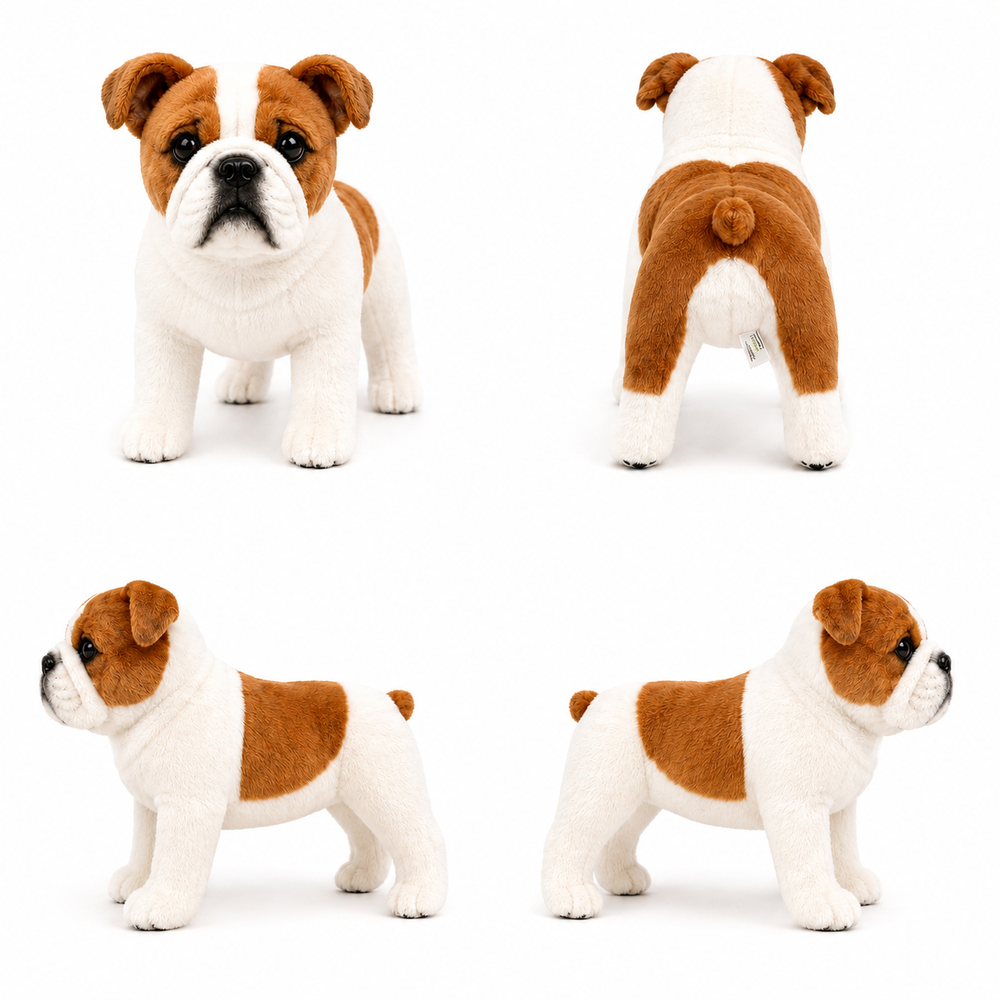 Englische Bulldogge als handgefertigtes Plüschtier aus der Companion Collection – Galeriebild 2