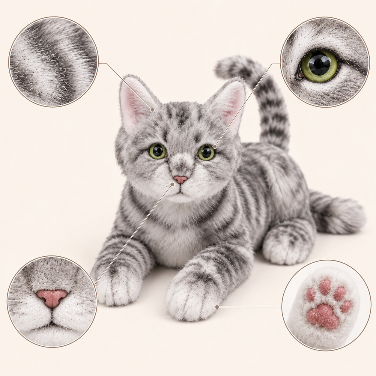 Ready-Made Gray Cat Plush gallery image 5