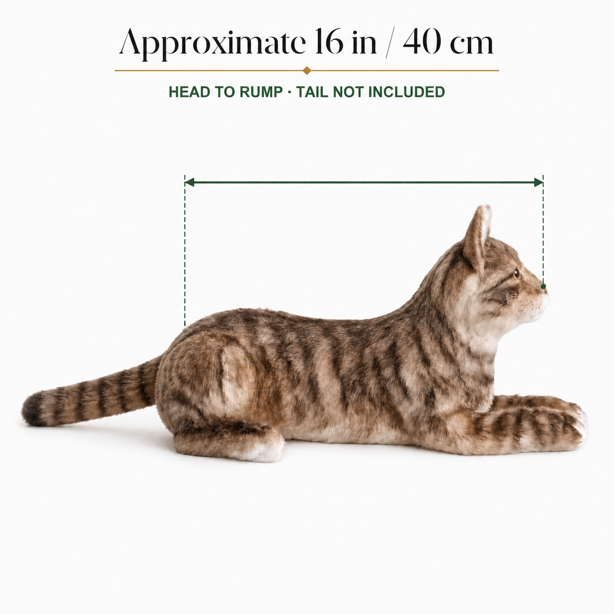 Ready-Made Brown Cat Plush - size guide
