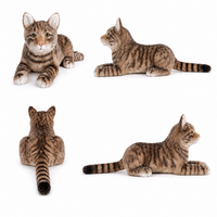 Ready-Made Brown Cat Plush - front, back and side views