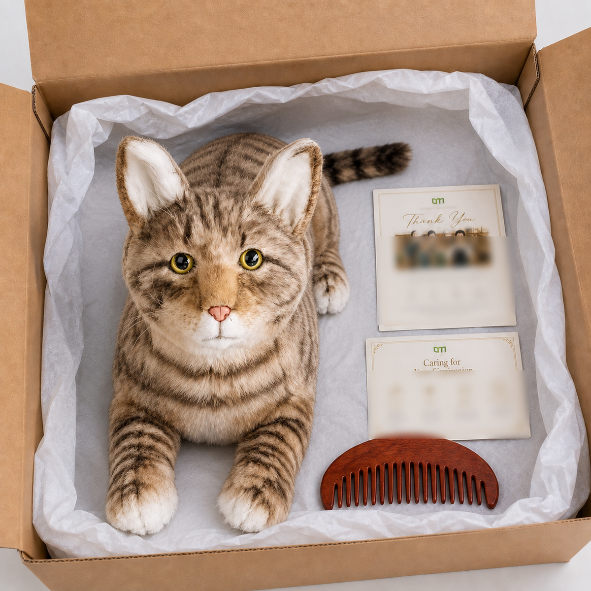 Ready-Made Brown Cat Plush - packaging presentation