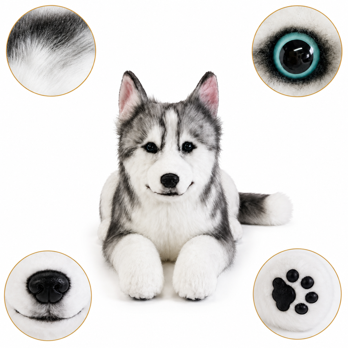Ready-Made Siberian Husky Plush - close-up details