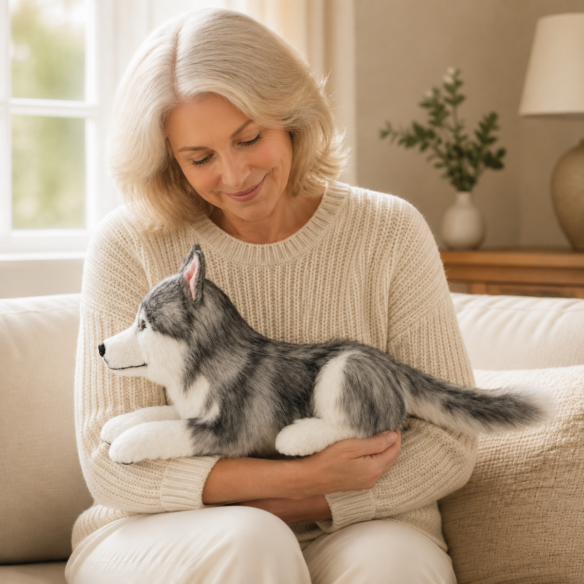 Ready-Made Siberian Husky Plush - held for companionship