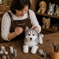 Ready-Made Siberian Husky Plush - crafting scene