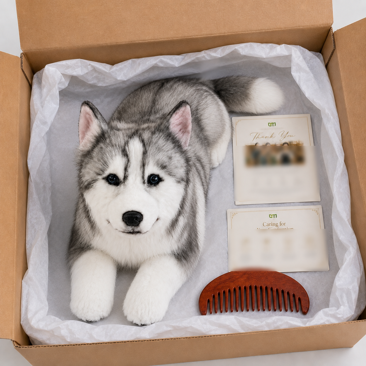 Ready-Made Siberian Husky Plush - packaging presentation