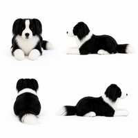 Ready-Made Border Collie Plush - front, back and side views