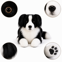 Ready-Made Border Collie Plush - close-up details
