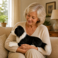 Ready-Made Border Collie Plush - held for companionship