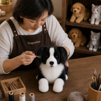 Ready-Made Border Collie Plush - crafting scene