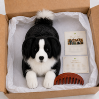 Ready-Made Border Collie Plush - packaging presentation