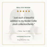 Ready-Made Border Collie Plush - Etsy review graphic