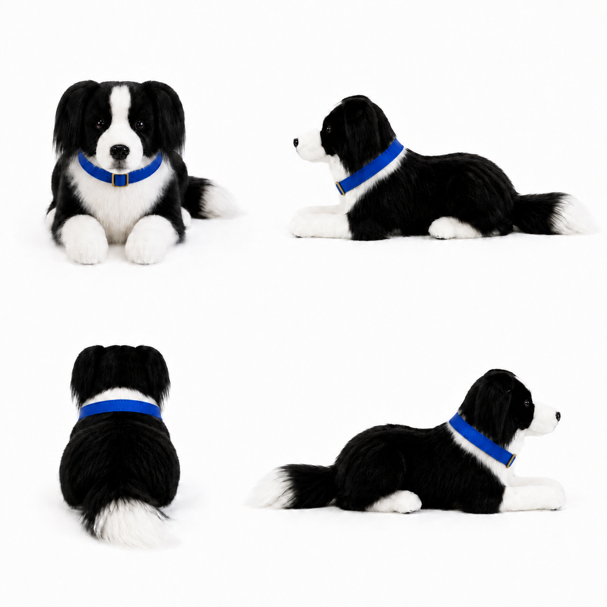 Ready-Made Border Collie Plush - blue collar views