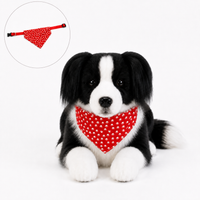 Ready-Made Border Collie Plush - red bandana