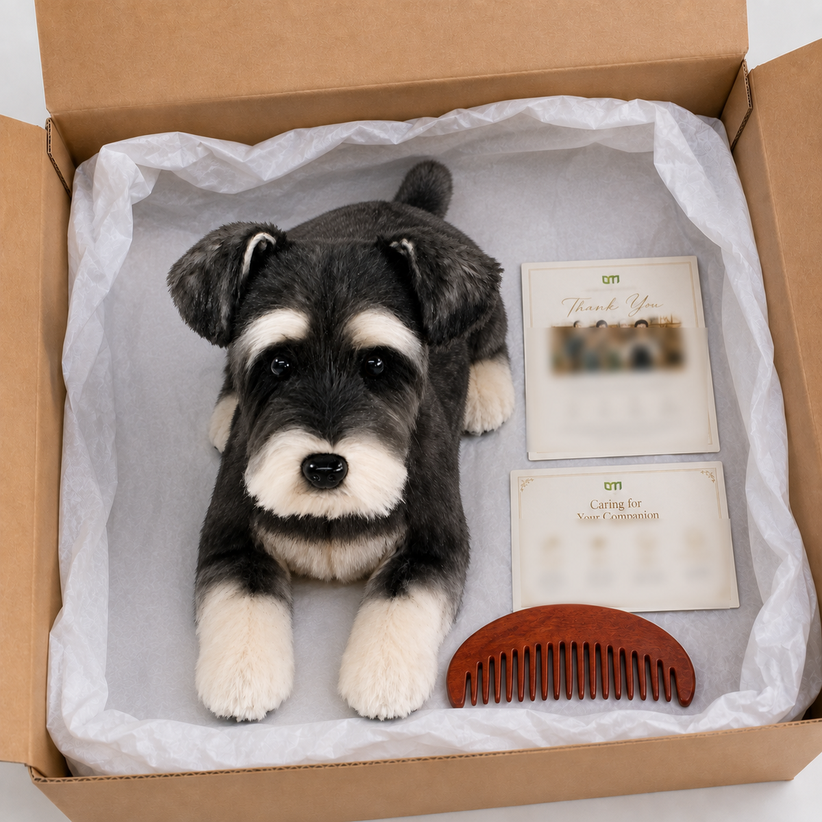Ready-Made Miniature Schnauzer Plush - packaging presentation