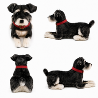 Ready-Made Miniature Schnauzer Plush - red collar views