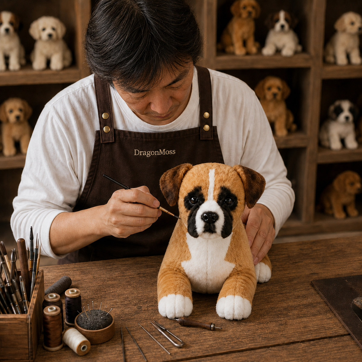 Ready-Made Boxer Plush - crafting scene