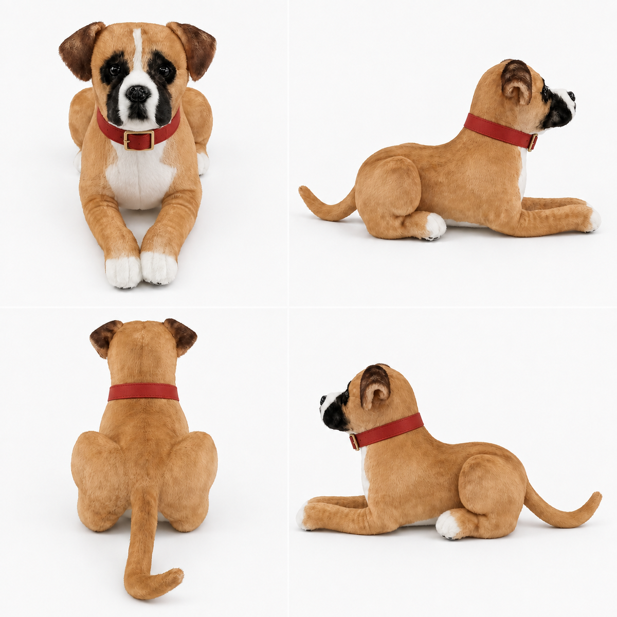 Ready-Made Boxer Plush - red collar views
