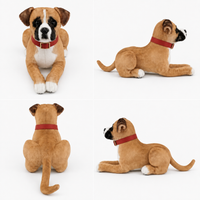 Ready-Made Boxer Plush - red collar views