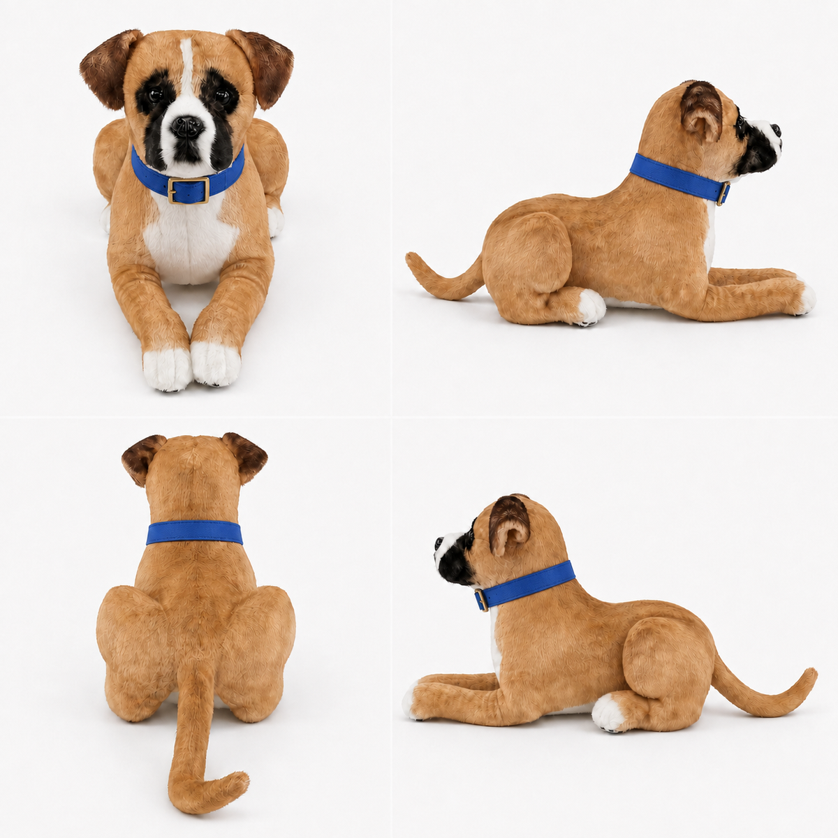 Ready-Made Boxer Plush - blue collar views