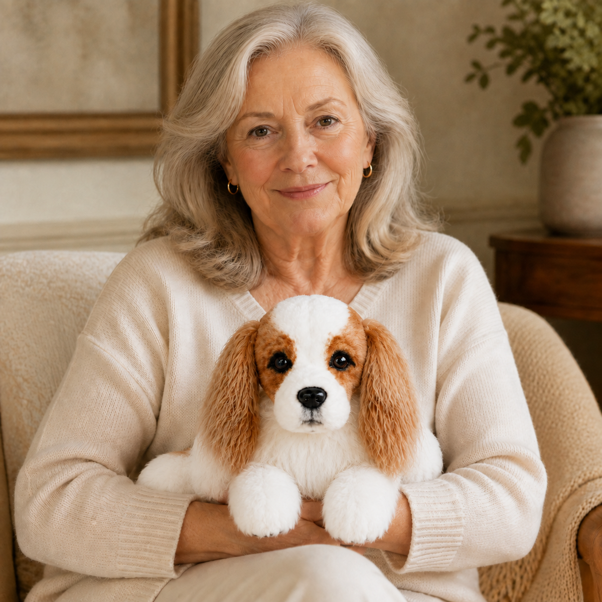 Ready-Made Cavalier King Charles Spaniel Plush - held for companionship