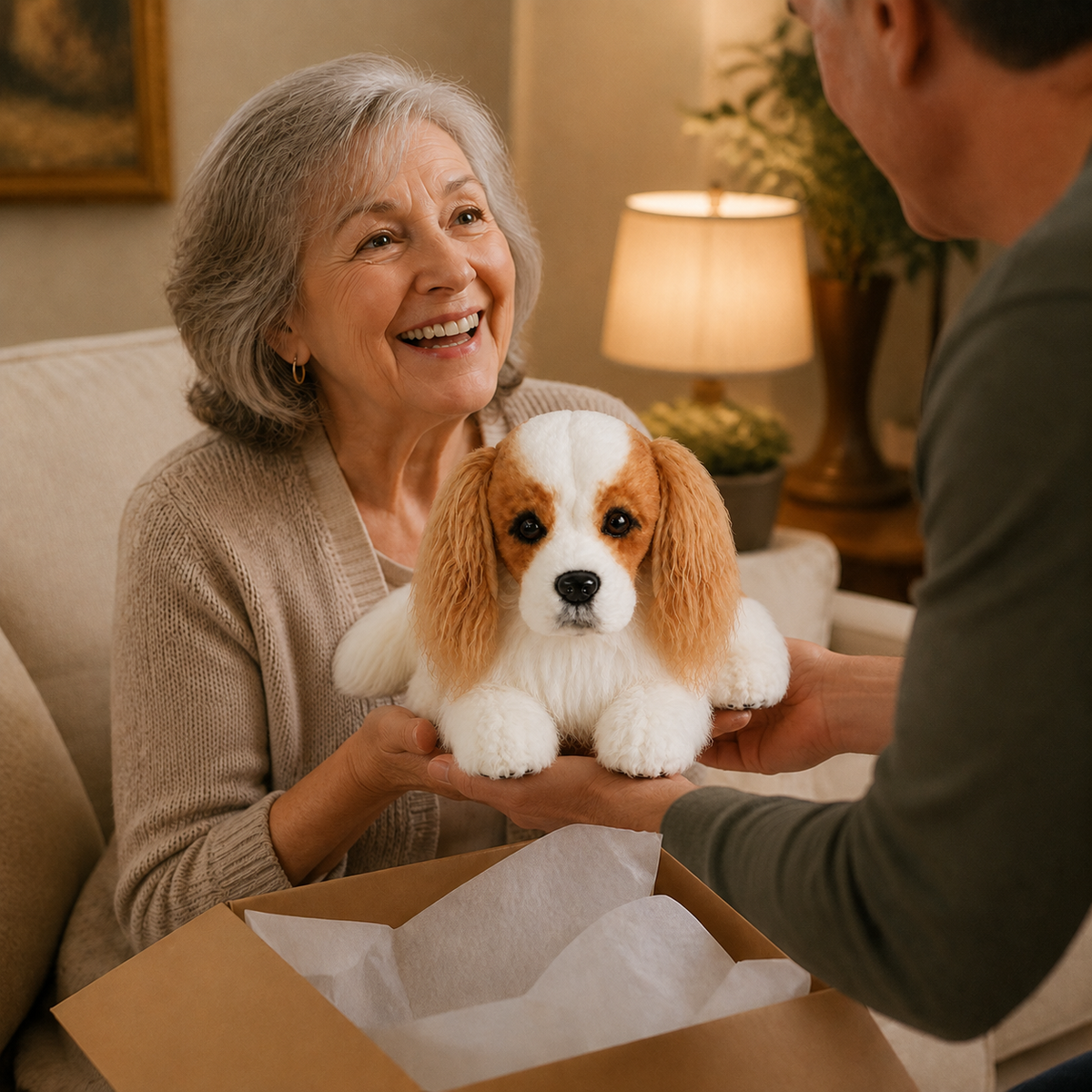 Ready-Made Cavalier King Charles Spaniel Plush - gift scene