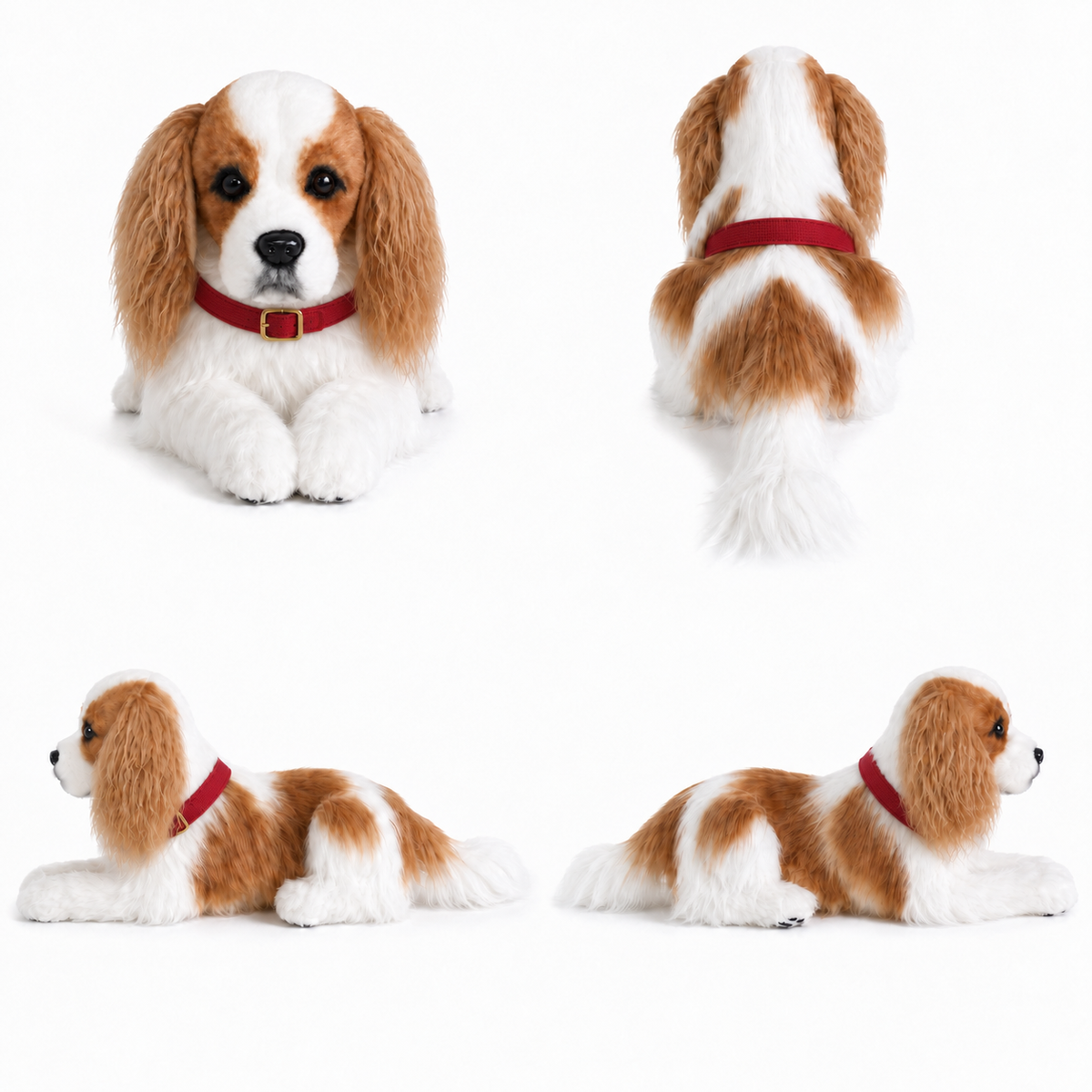 Ready-Made Cavalier King Charles Spaniel Plush - red collar views