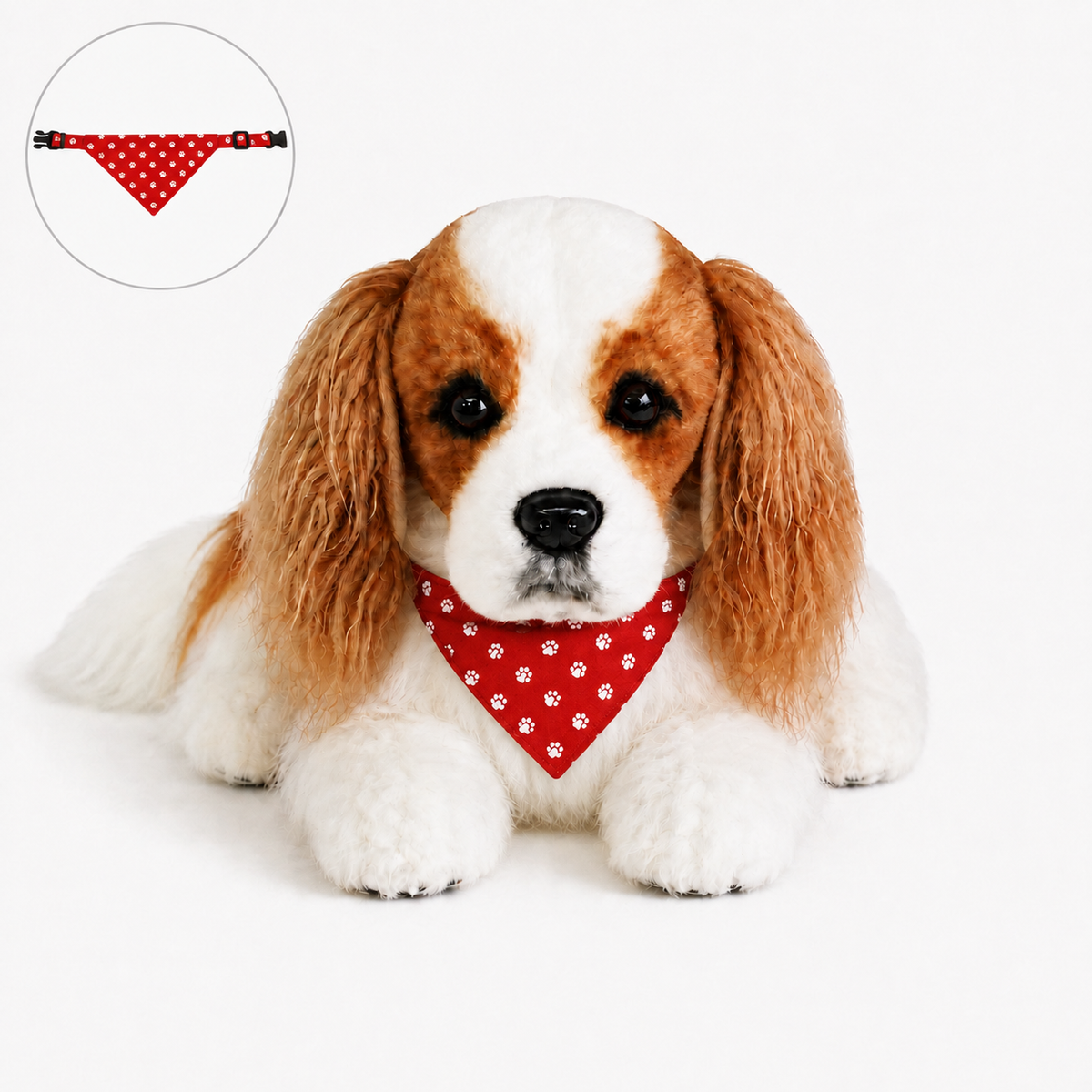 Ready-Made Cavalier King Charles Spaniel Plush - red bandana