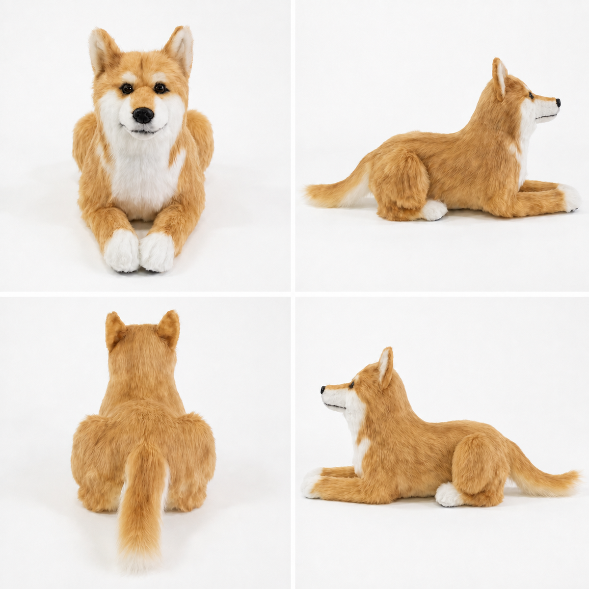 Ready-Made Shiba Inu Plush - front, back and side views
