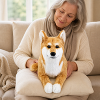 Ready-Made Shiba Inu Plush - held for companionship