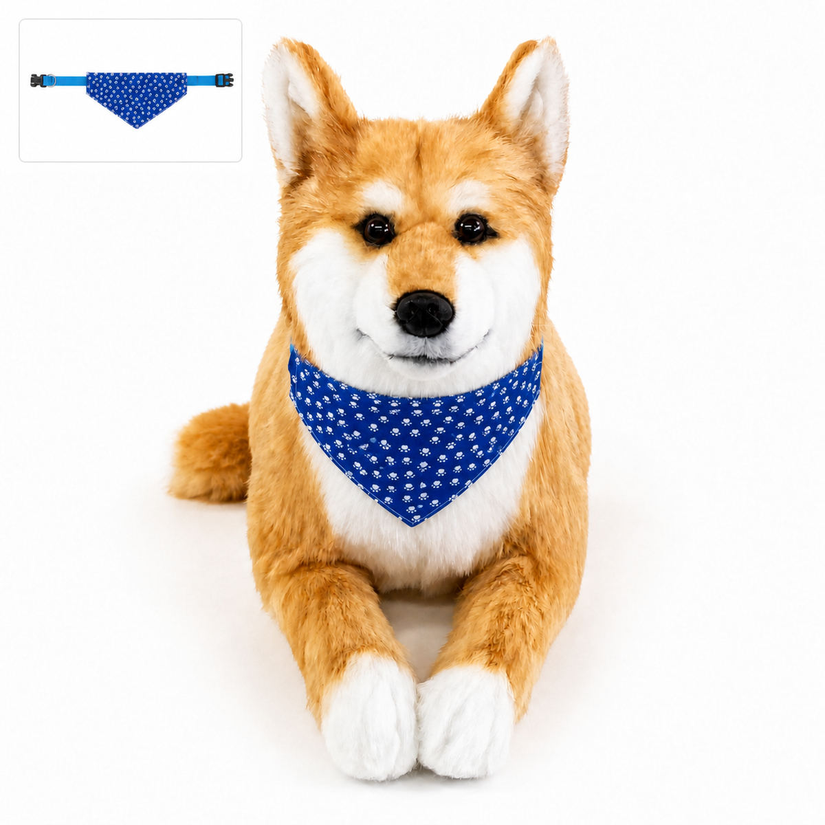 Ready-Made Shiba Inu Plush - blue bandana