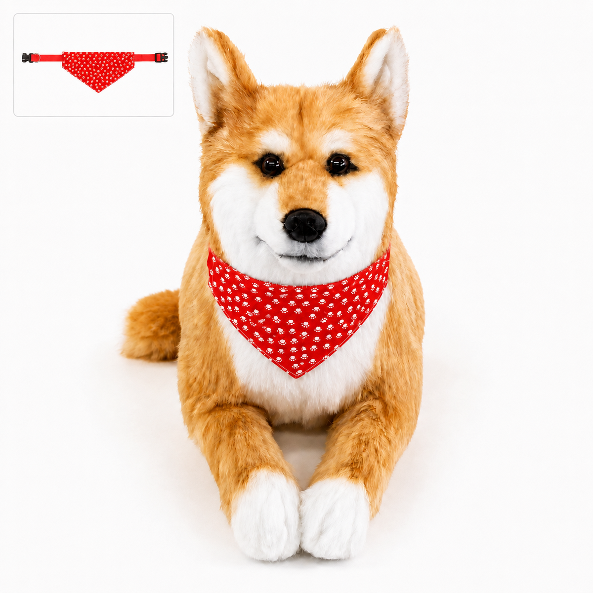 Ready-Made Shiba Inu Plush - red bandana