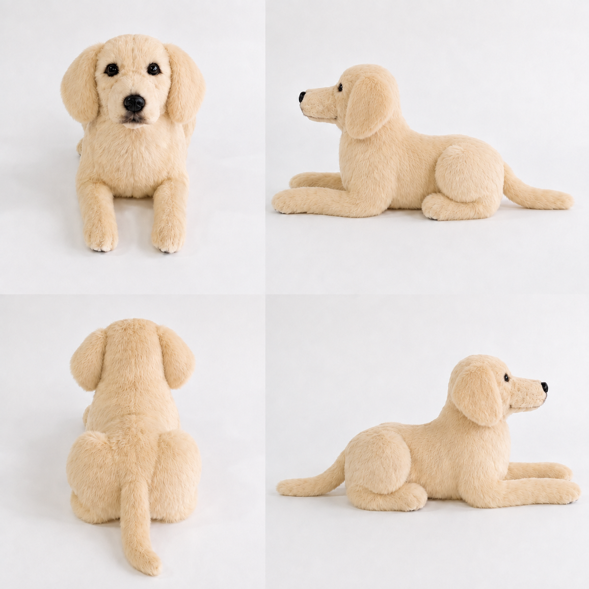 Ready-Made Labrador Retriever Plush - front, back and side views