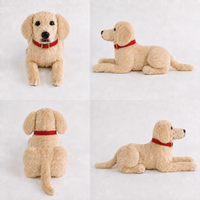 Ready-Made Labrador Retriever Plush - red collar views