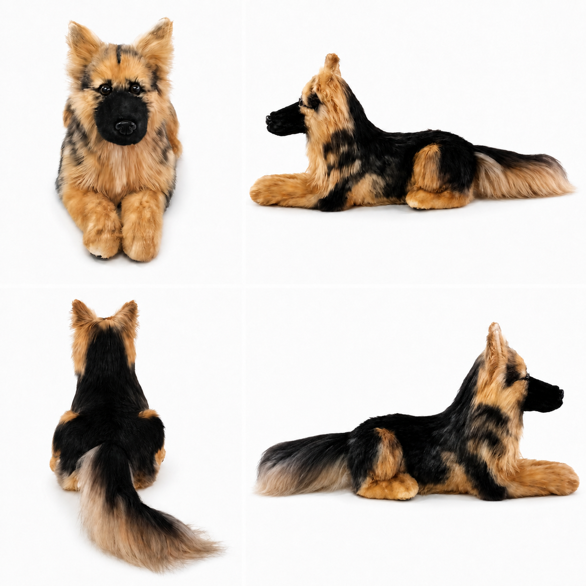 Ready-Made German Shepherd Plush - front, back and side views