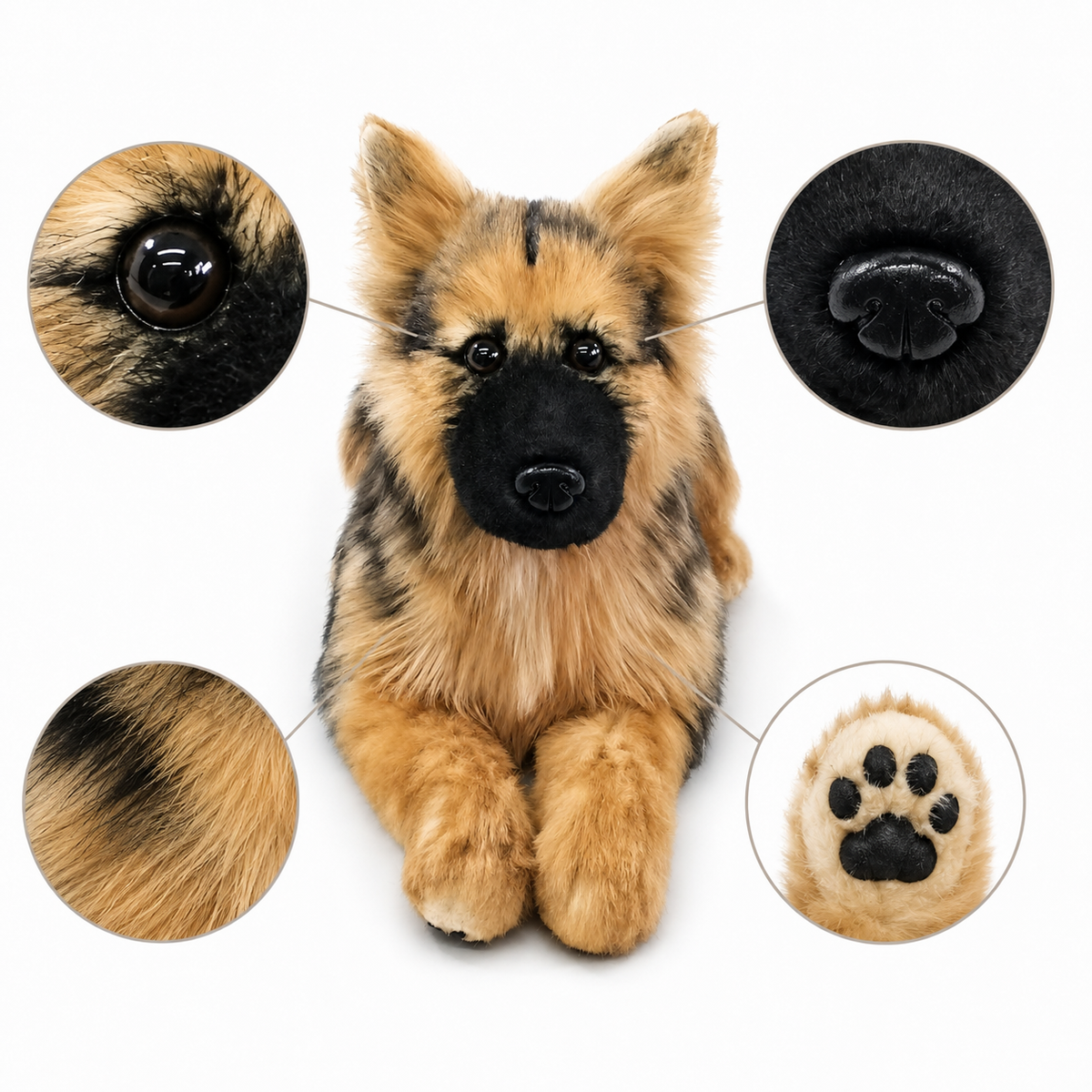 Ready-Made German Shepherd Plush - close-up details