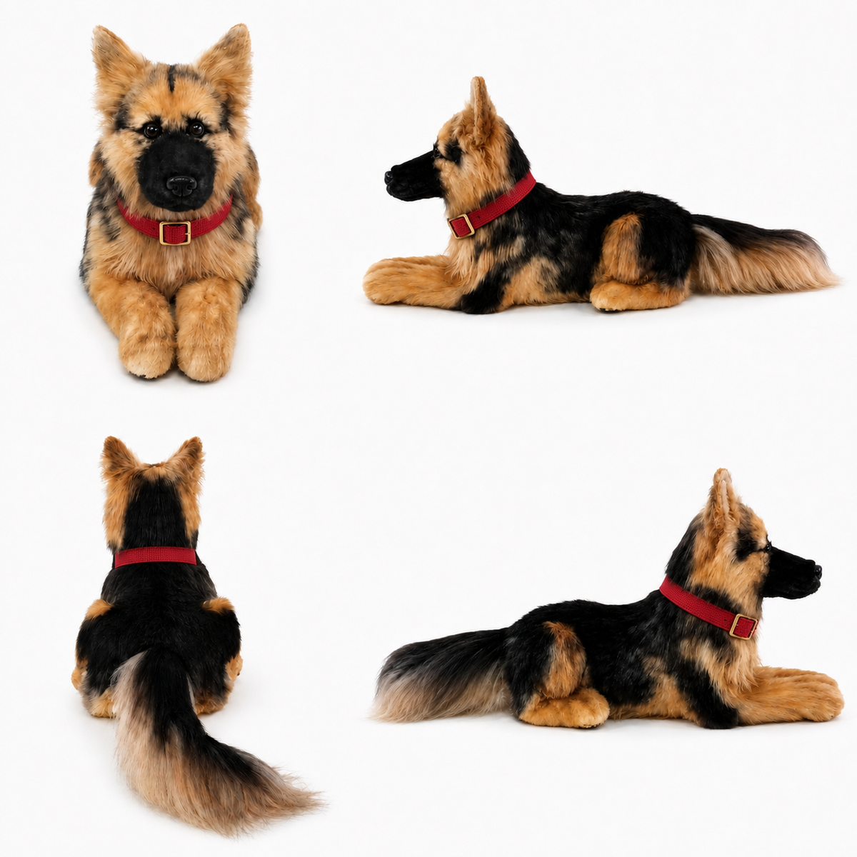 Ready-Made German Shepherd Plush - red collar views