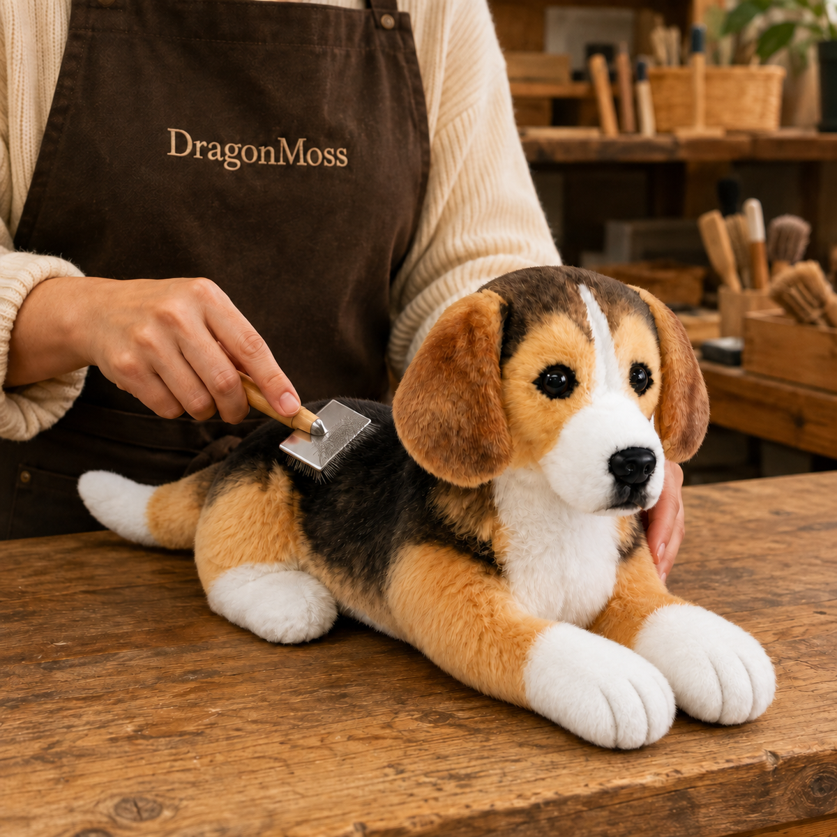 Ready-Made Beagle Plush - crafting scene
