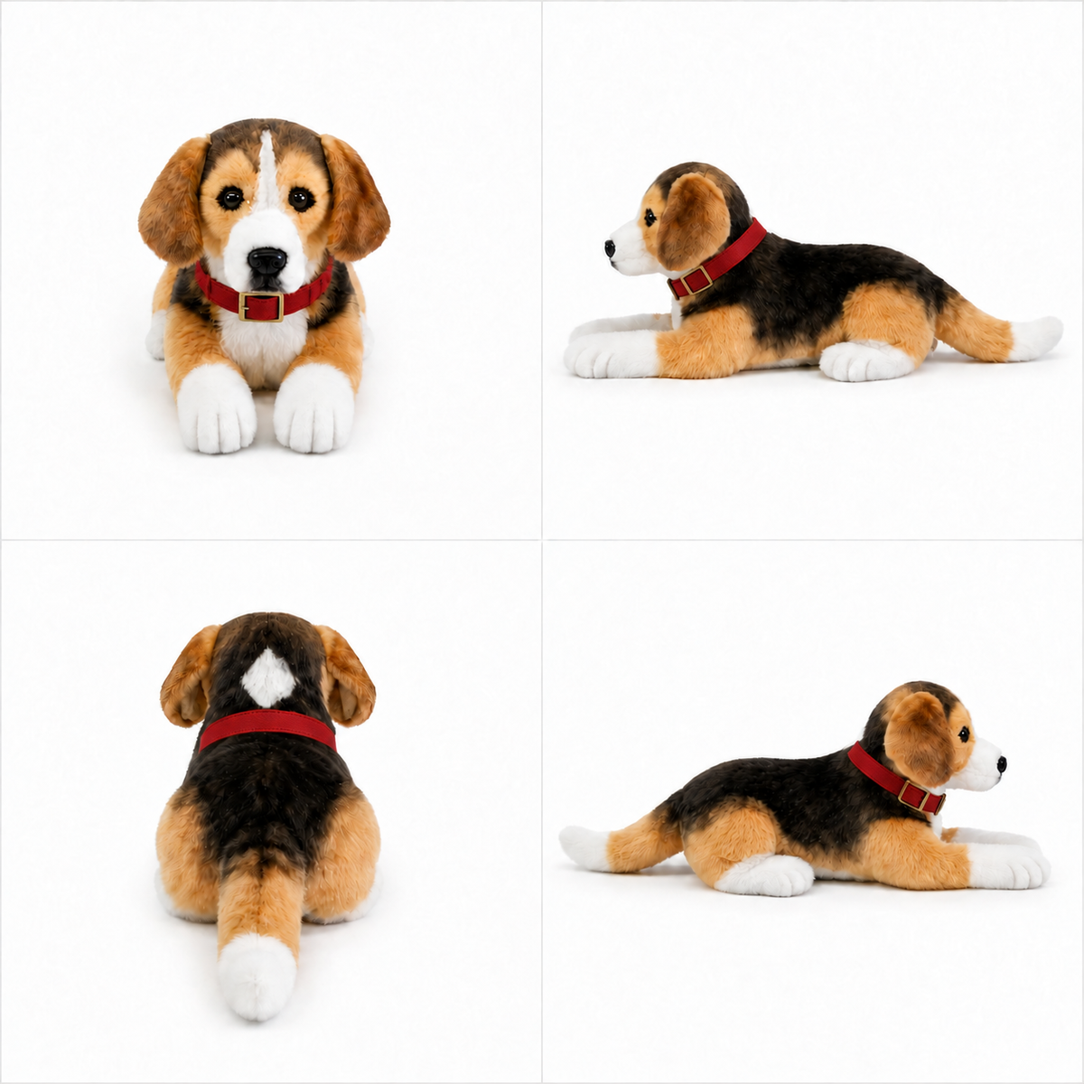 Ready-Made Beagle Plush - red collar views