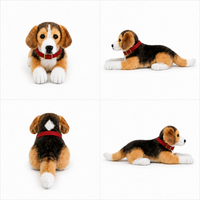 Ready-Made Beagle Plush - red collar views