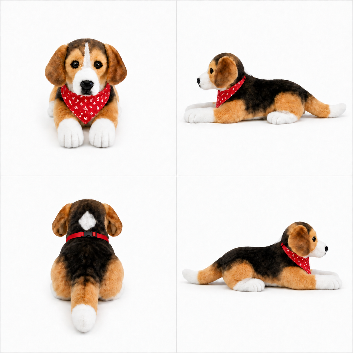 Ready-Made Beagle Plush - red bandana