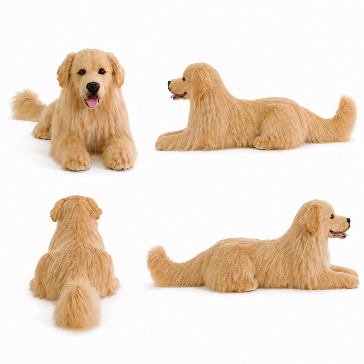 Ready-Made Golden Retriever Plush - front, back and side views