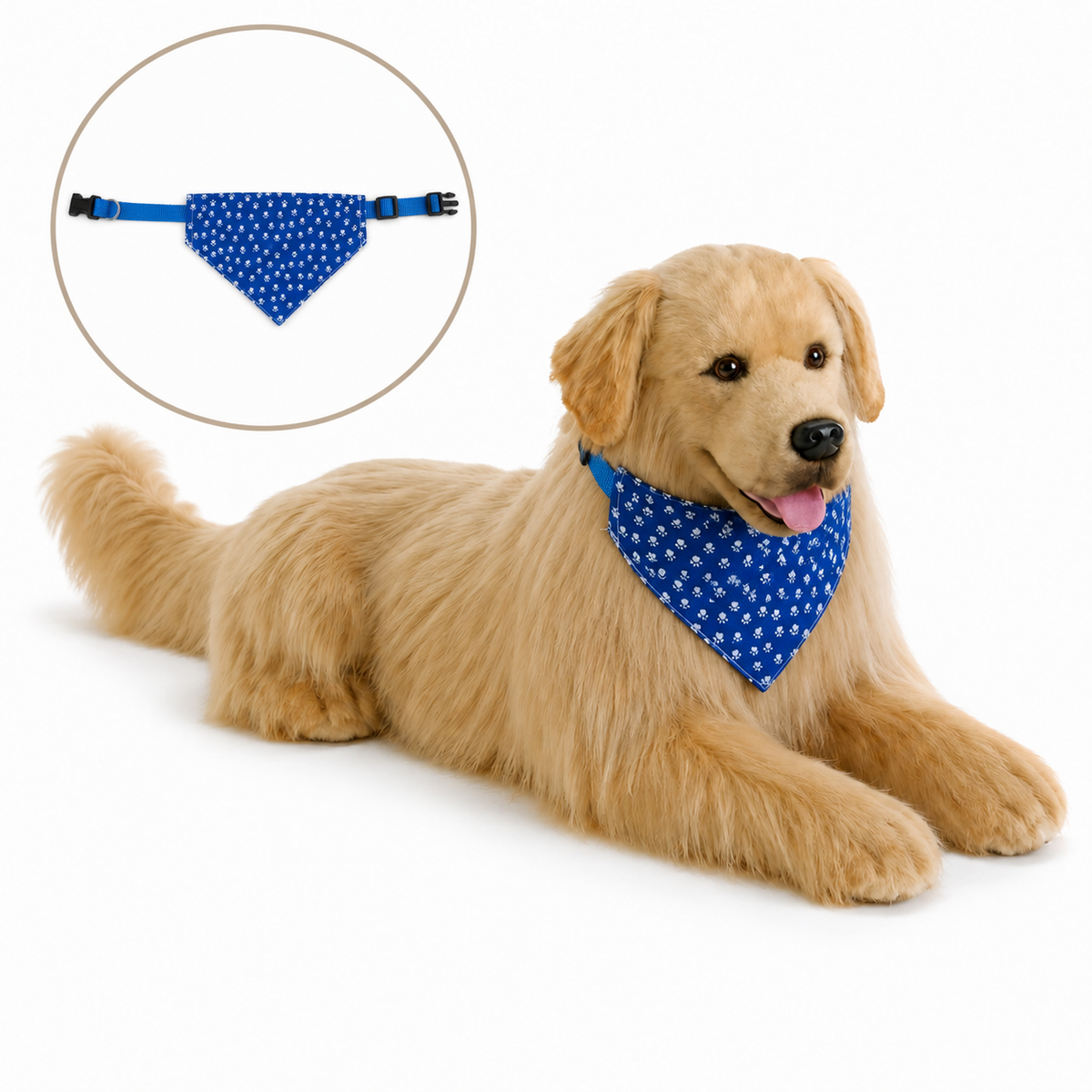 Ready-Made Golden Retriever Plush - blue bandana
