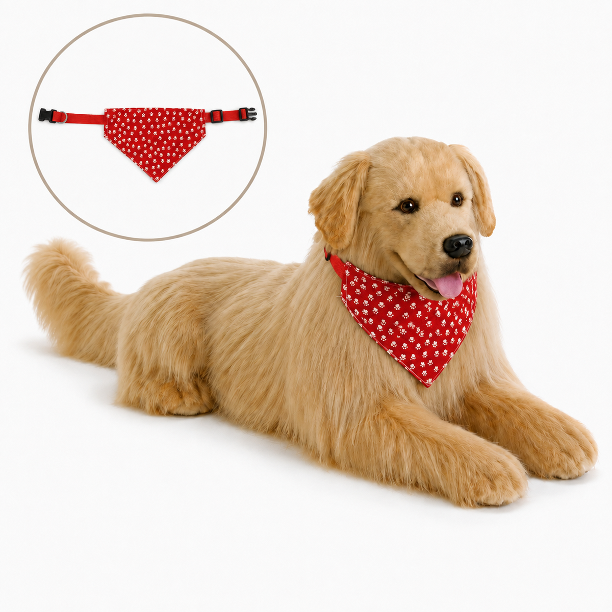 Ready-Made Golden Retriever Plush - red bandana