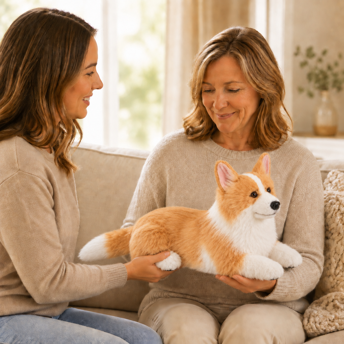 Ready-Made Corgi Plush - gift scene