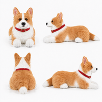 Ready-Made Corgi Plush - red collar views