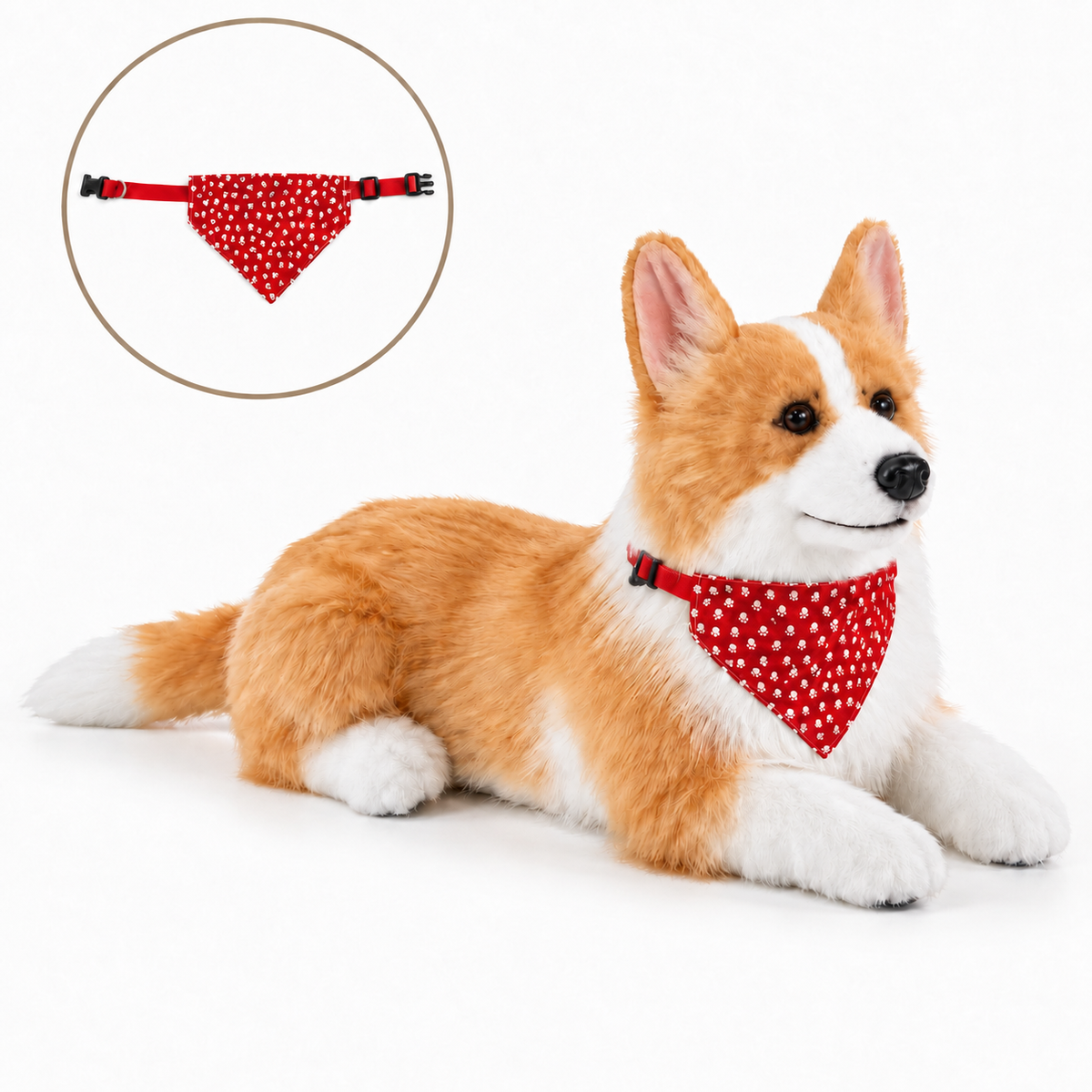 Ready-Made Corgi Plush - red bandana