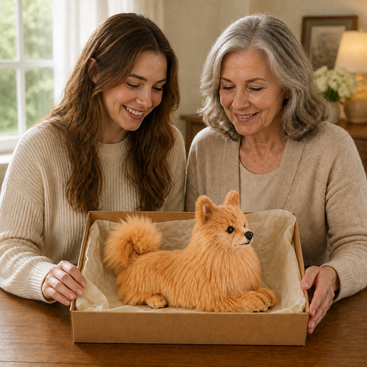 Ready-Made Pomeranian Plush - gift scene