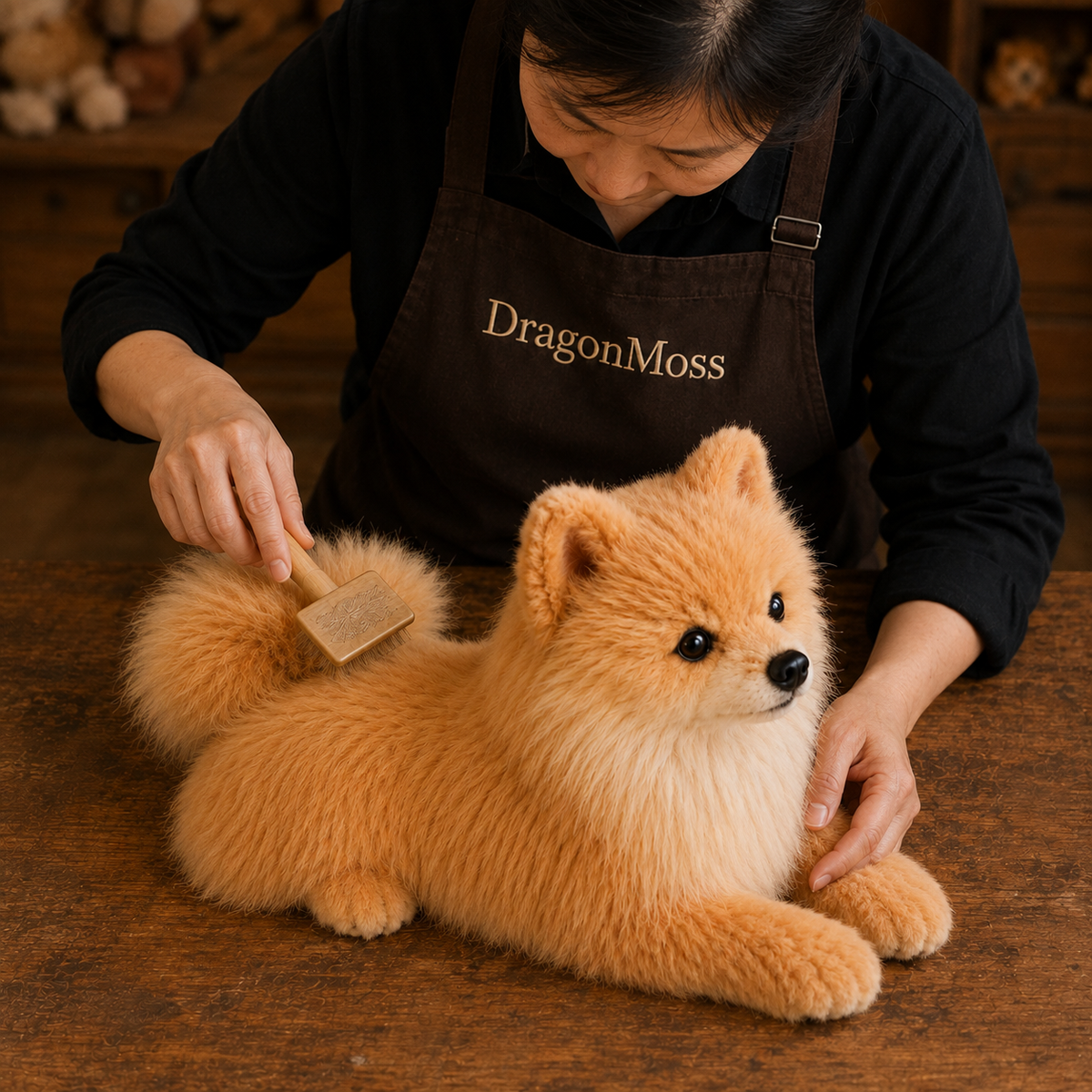Ready-Made Pomeranian Plush - crafting scene