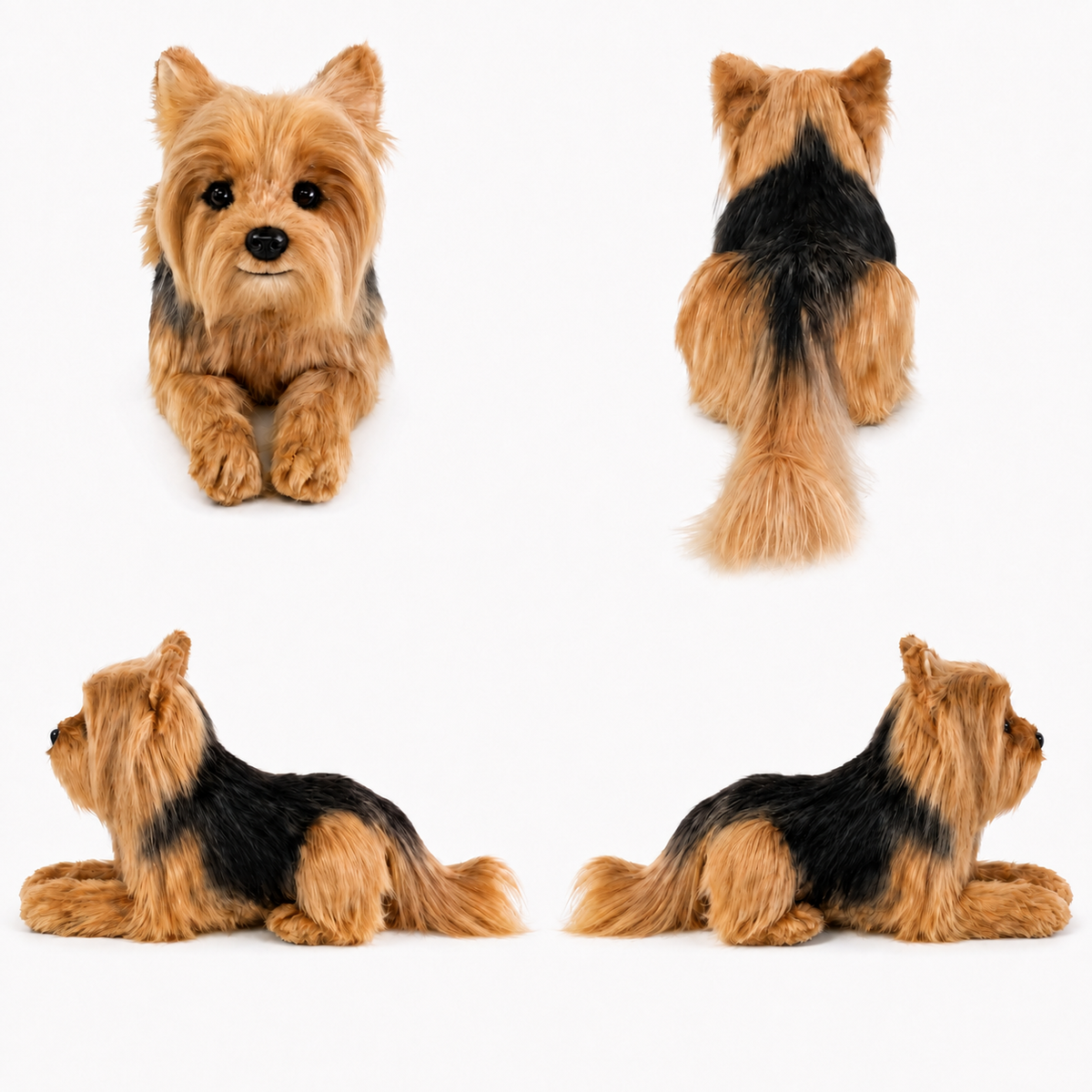 Ready-Made Yorkshire Terrier Plush - front, back and side views