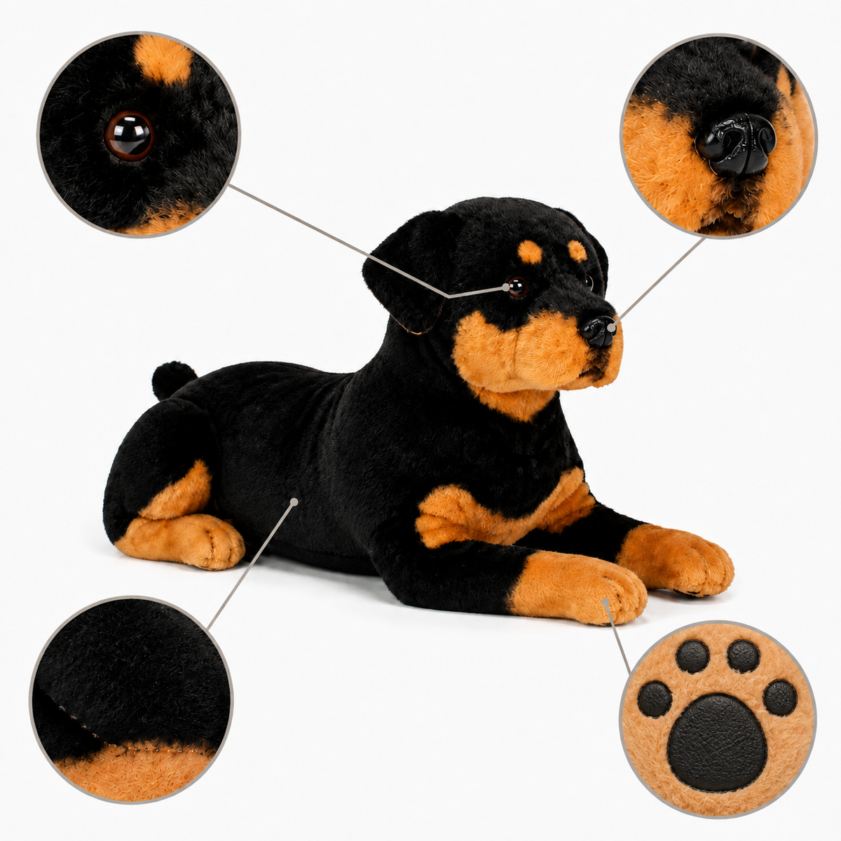 Ready-Made Rottweiler Plush - close-up details